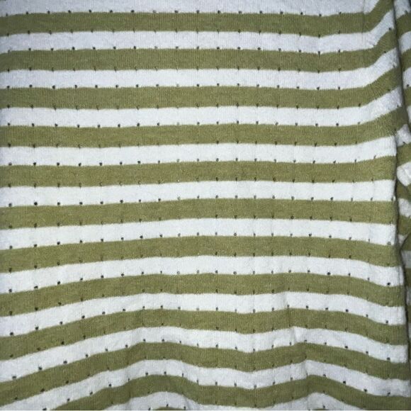 Women's Frenchy Green & White Striped Cardigan Sweater - Picture 9 of 10